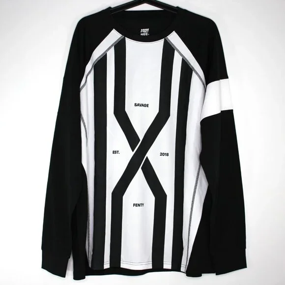 Savage x Fenty Sport Mens Large Jersey Type Spell Out Sweatshirt H924 - Picture 1 of 4